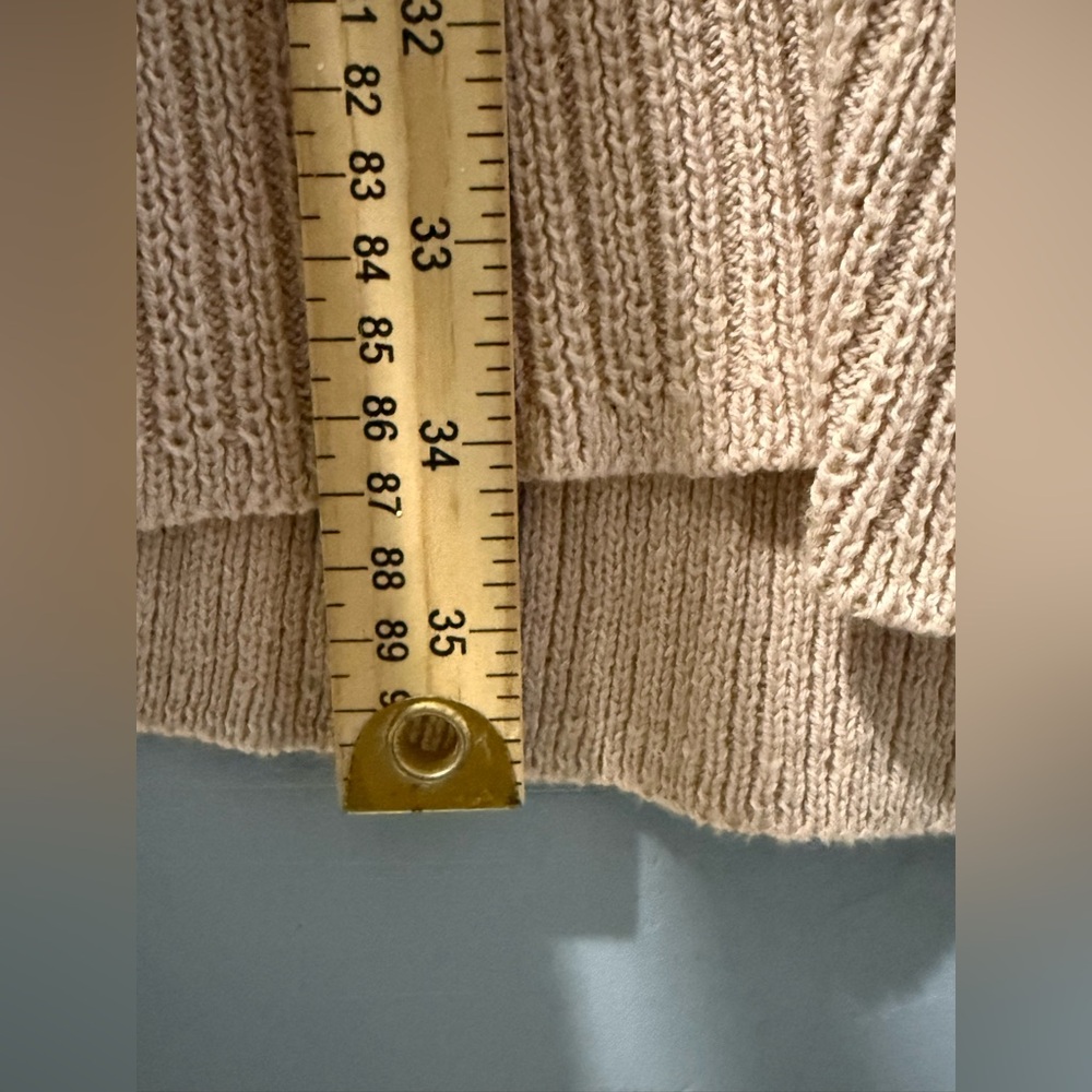 Free People Zou Bisou Ruffle Bell Sleeve Knit Sweater Dress in neutral blush M‎ - Picture 8 of 10